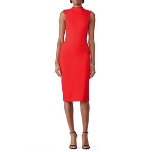 Shilla Illume Bodycon Dress Sleeveless Ruched Midi Party Evening Sz M